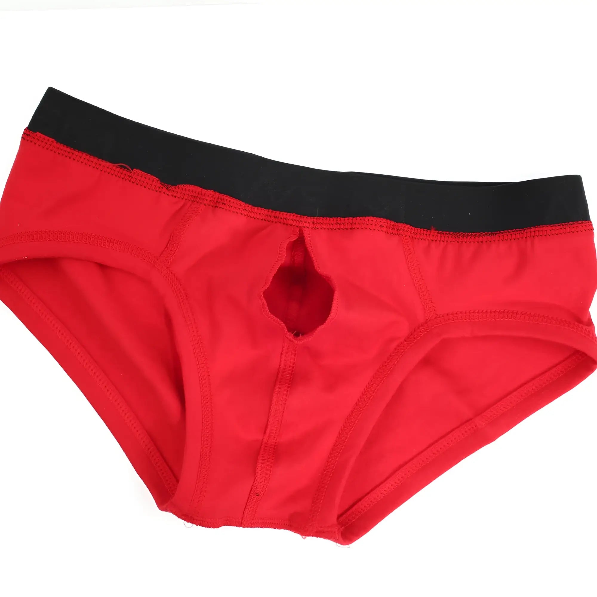Red men’s briefs metro male wear avalon brief red 3036-12 with black waistband and central cutout for comfort