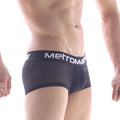 Black metromale briefs with ribbed fabric and white branded waistband metro male wear bar short boxer 7inch 2022-95