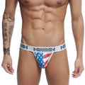 Metro male wear batalla g-string 2912-91 american flag themed men’s briefs with white waistband and gray lettering