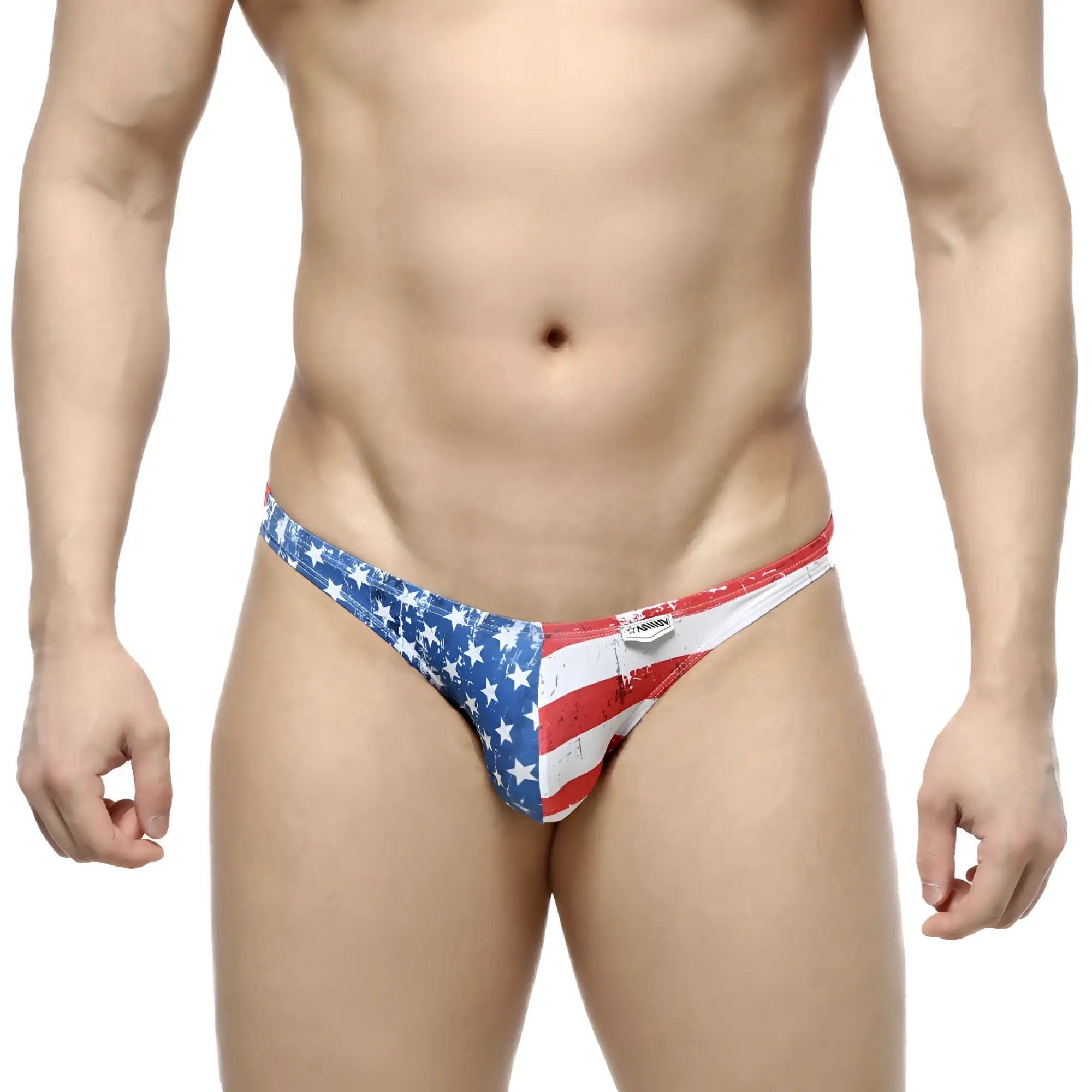MetroMalewear batalla hip bikini 6003-95 american flag thong with distressed vintage red white and blue colors