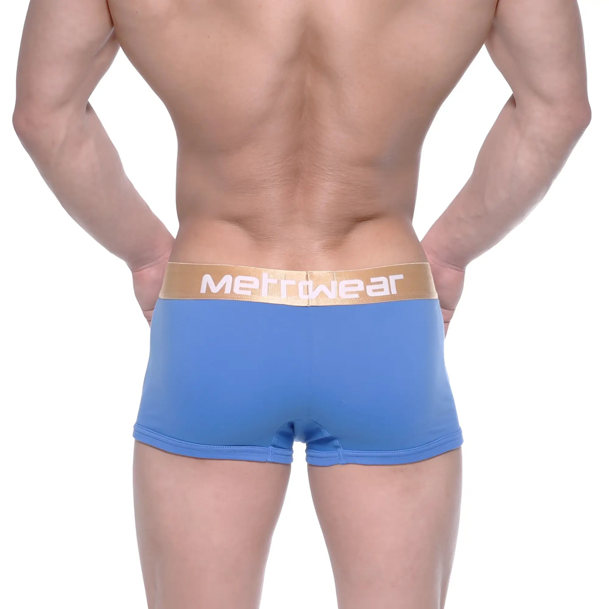 Metro malewear body boxer brief royal blue with gold meltwear logo waistband for comfortable everyday wear