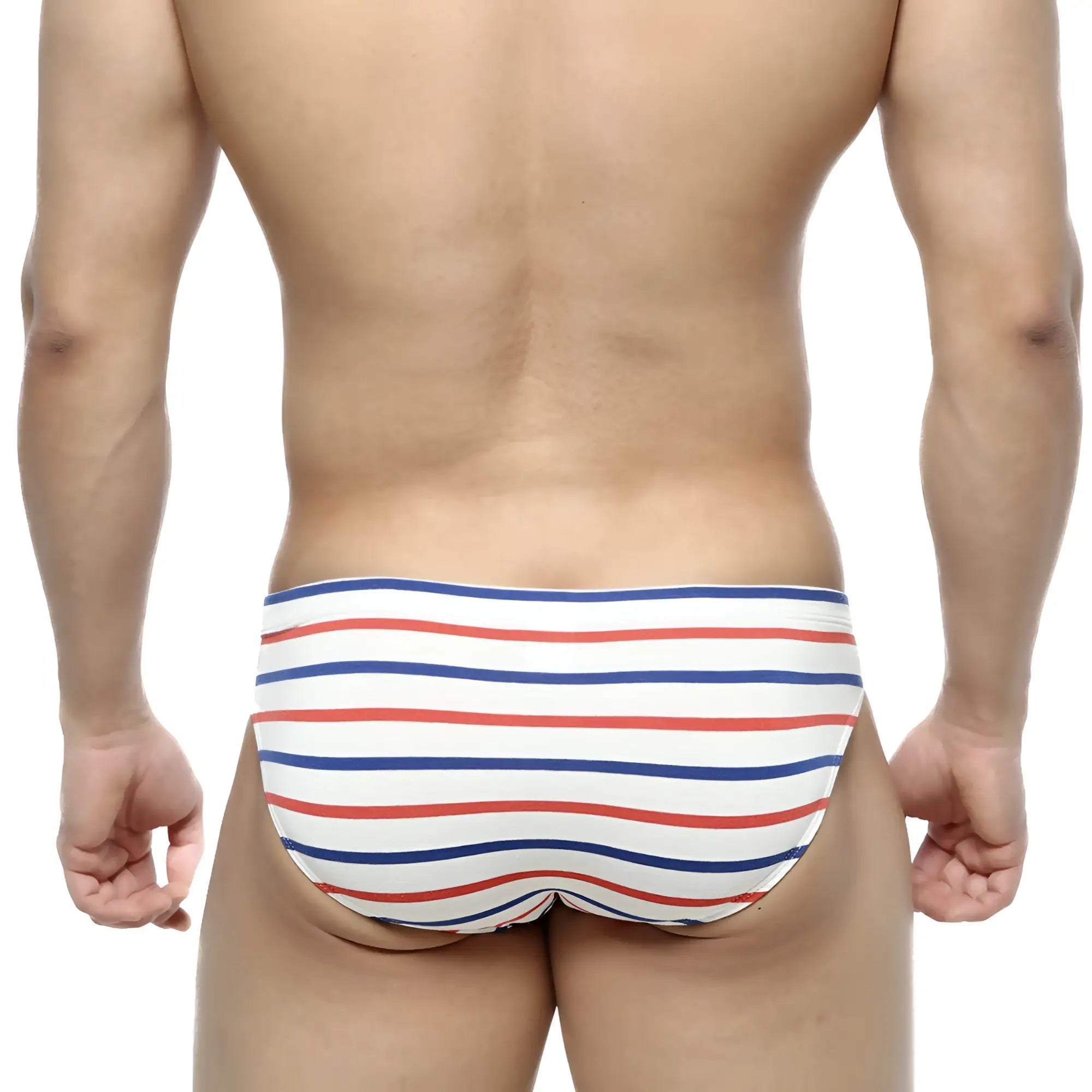 Metro male wear bosco bikini 5103-15 red blue and white striped men’s briefs for comfortable everyday wear