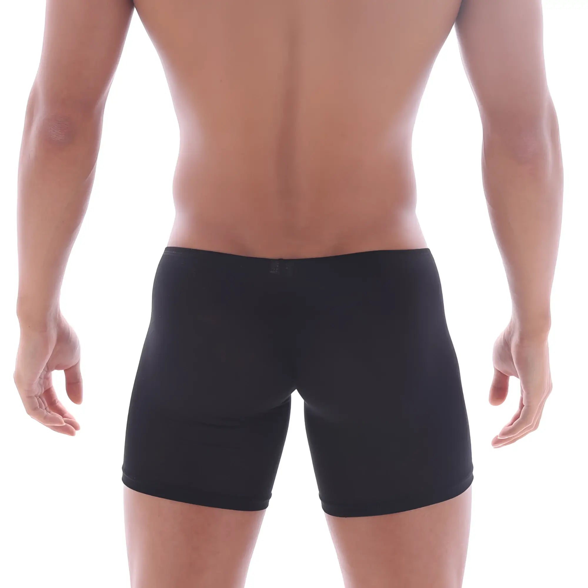 MetroMaleWear Bosillo long black boxer briefs with smooth stretchy fabric and minimalist form-fitting design