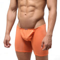 Metro male wear bosillo long boxer peach 3514-02 orange men’s briefs with textured fabric and front pouch design