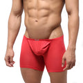 Red men’s boxer briefs metro male wear bosillo long boxer red 3514-12 with contoured pouch and elastic waistband