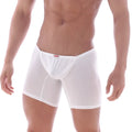 White men’s boxer briefs metro male wear bosillo long boxer white 3514-00 with smooth form-fitting fabric and red waistband tag