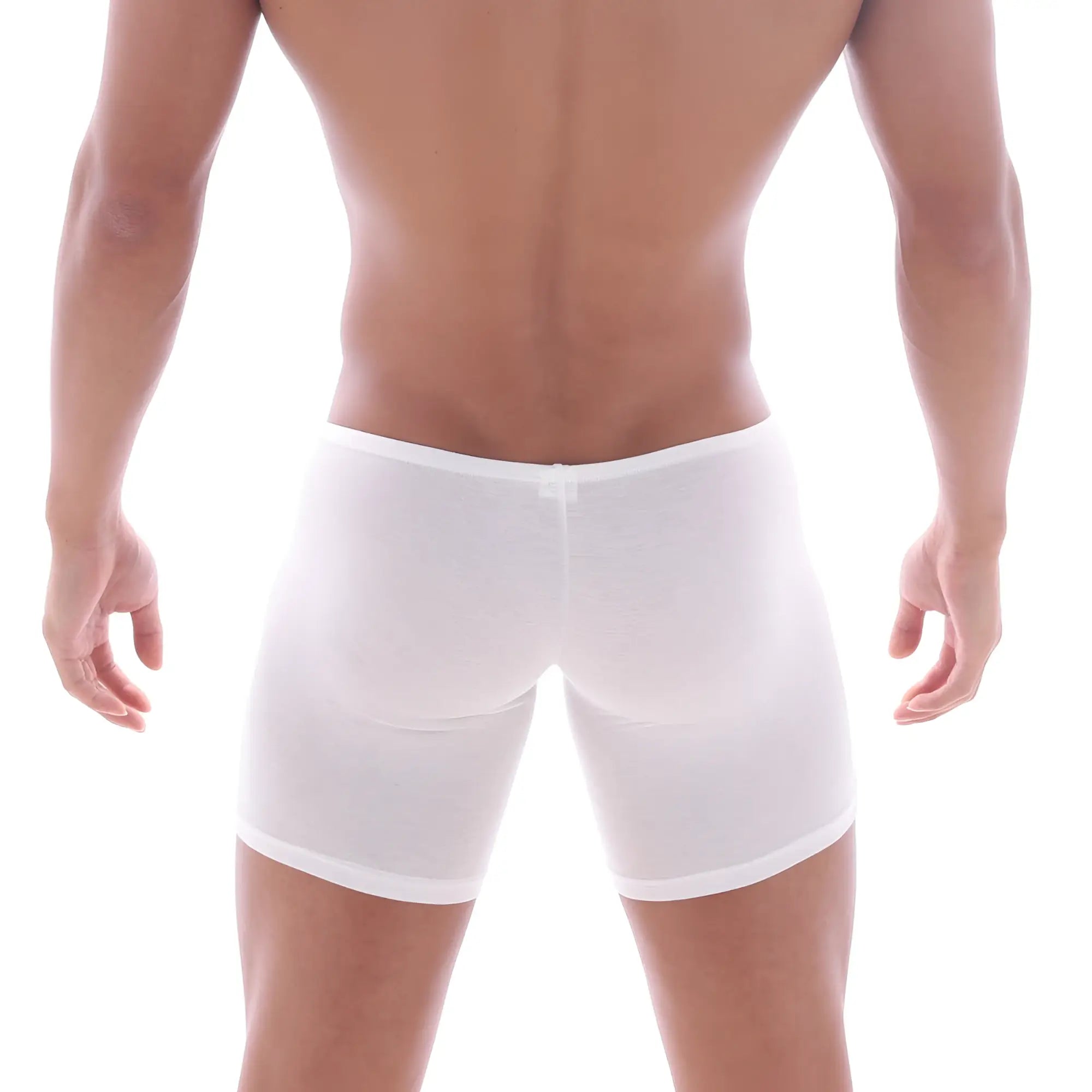 MetroMaleWear Bosillo long white boxer briefs with a smooth, seamless, form-fitting design for comfortable wear