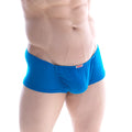 Metro malewear bosillo short boxer royal blue bright blue form-fitting men’s briefs with red and white brand tag at waistband