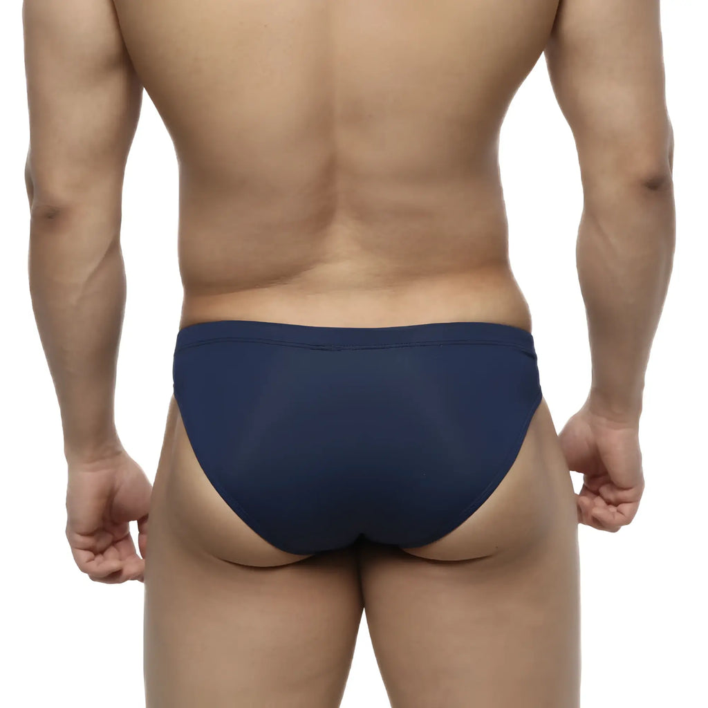Navy blue MetroMaleWear Bosillo Swim Bikini 4967-28 briefs with smooth, form-fitting design for swimming