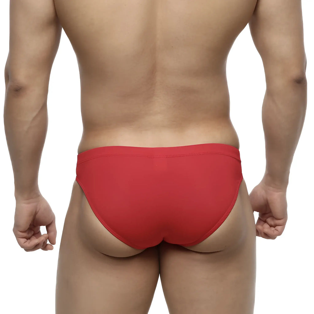 MetroMaleWear Bosillo swim bikini red 4967-12 men’s swim trunks with smooth form-fitting design for swimming
