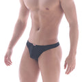 Metro male wear bosillo thong black 3502-20 snug black men’s briefs with elastic waistband shown from the back