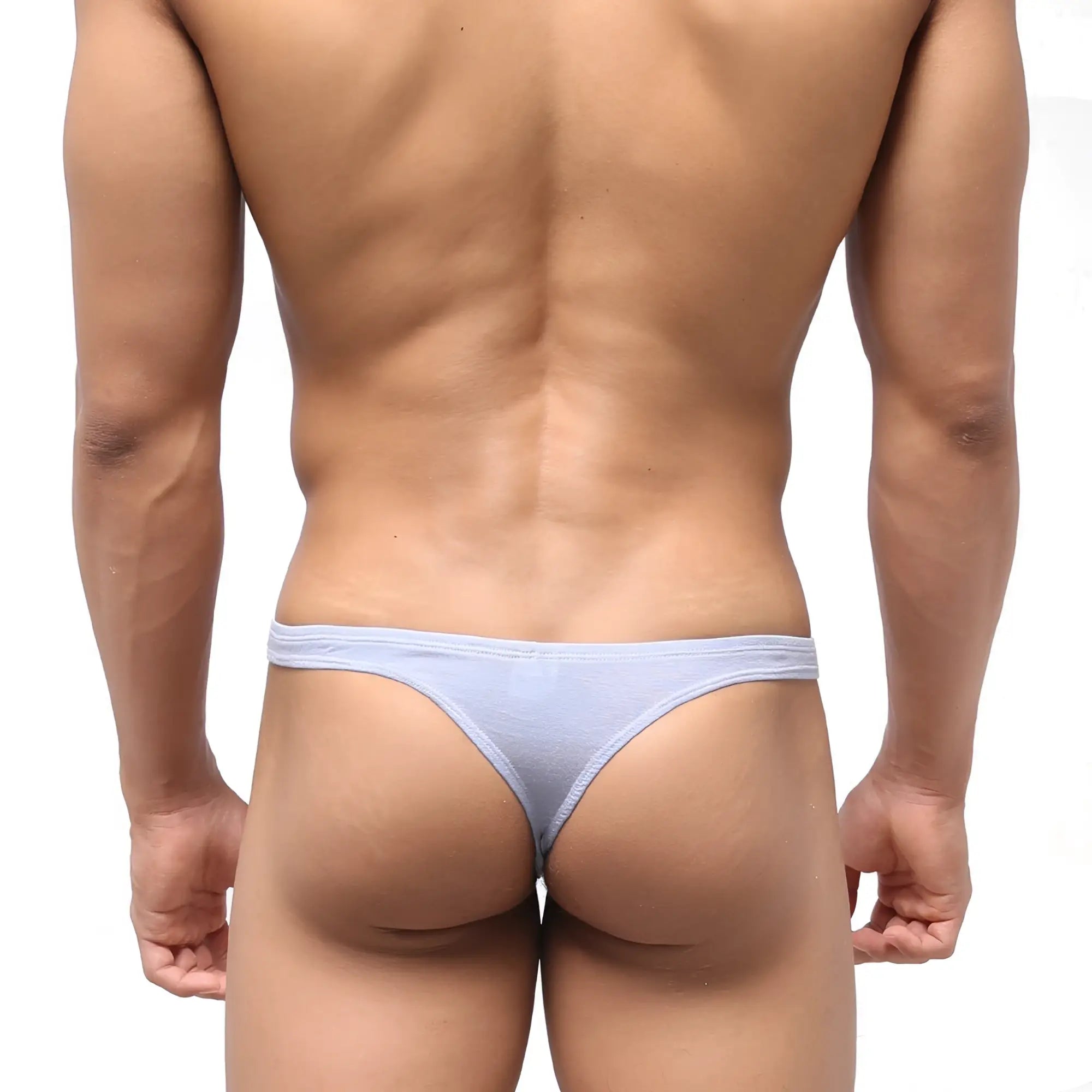 MetroMaleWear Bosillo thong lavender 3502-08 light blue thin cotton briefs with low-rise design front view