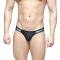 MetroMaleWear Brief 2.0 Black 3603-56 black mew brand thong with sleek fit and white logo stripes on waistband