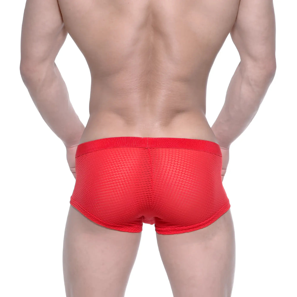 MetroMaleWear bulge boxer red mesh 3013-73 red mesh briefs with a snug form fitting design front view