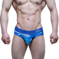 MetroMaleWear camouflage brief 5203-18 blue and white patterned men’s briefs with solid blue amin waistband
