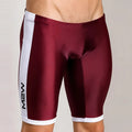 Metro malewear campus jammer burgundy athletic shorts in maroon and white with a sleek form fitting design