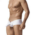 Metro male wear cannon boxer white men’s underwear with molded front pouch and small red logo on waistband