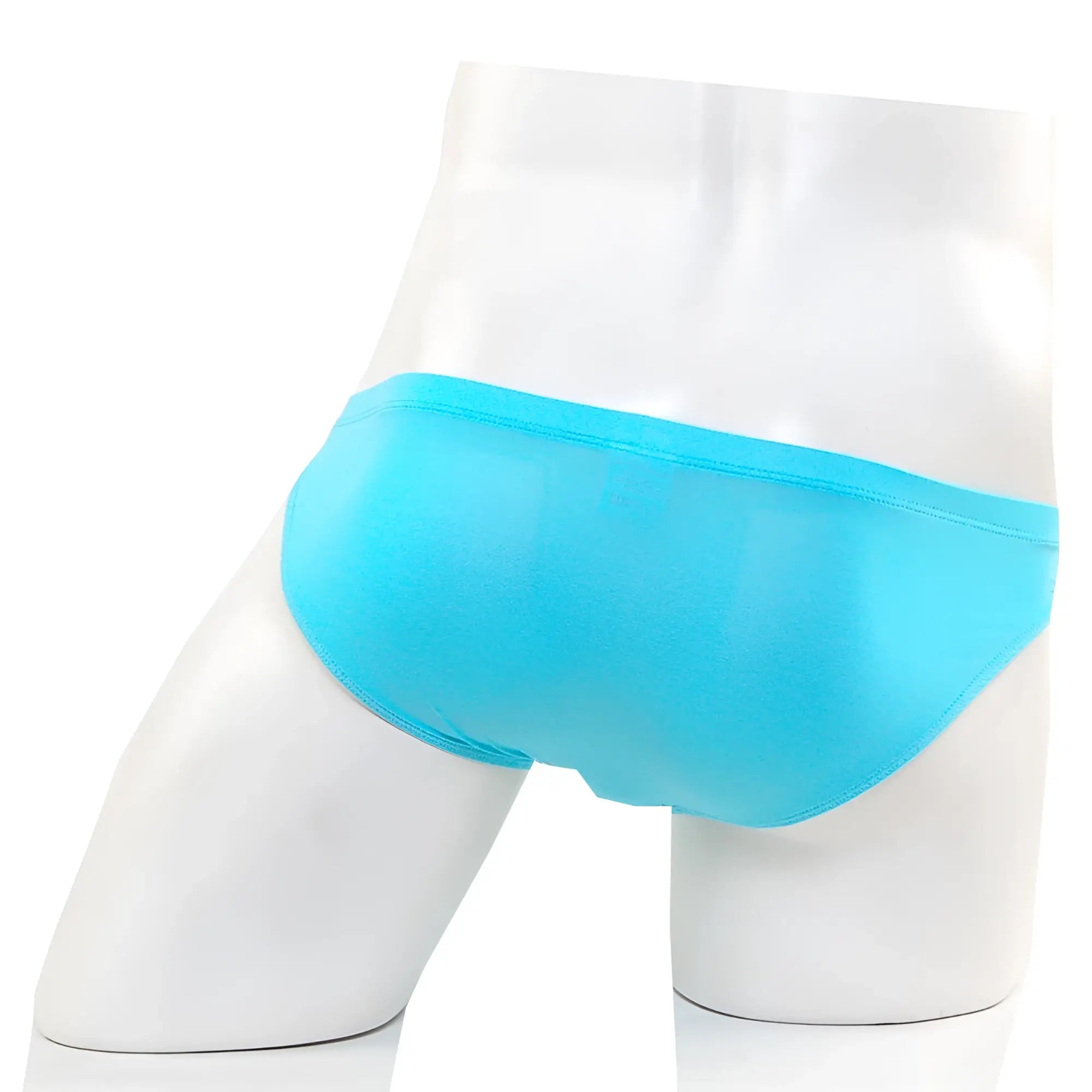 Bright turquoise metroMalewear Cannon hip briefs with smooth stretchy fabric fit