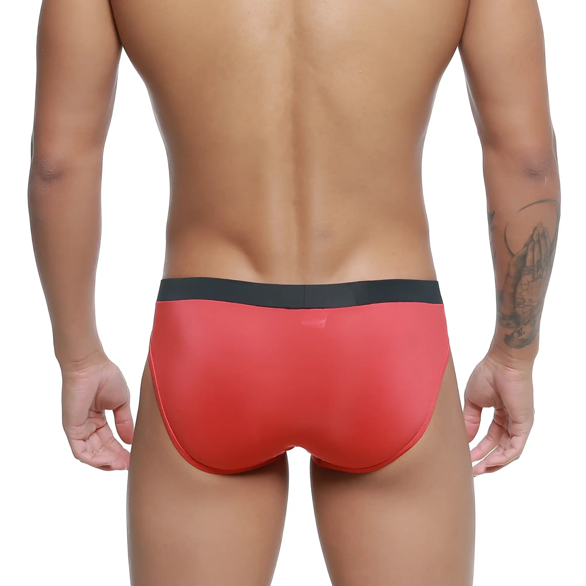 MetroMaleWear Cebolla bikini red briefs with a black waistband designed for comfortable everyday wear