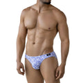 MetroMaleWear Celadon Bikini 5103-M79 blue and white patterned men’s briefs with sleek modern design