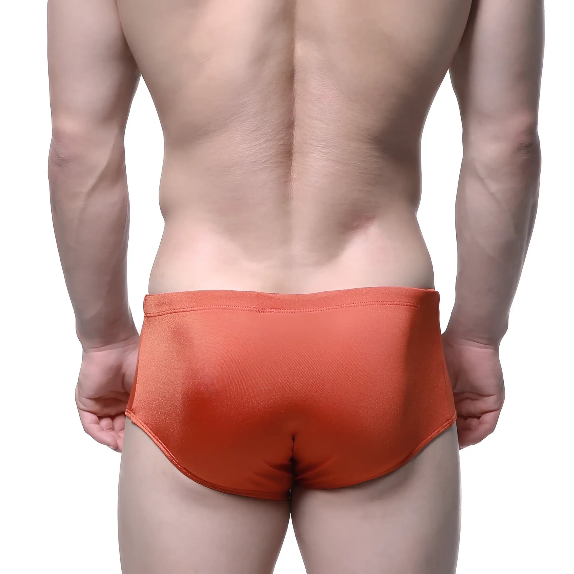MetroMaleWear Charile swim brief ochre 4945-14 orange swim trunks with smooth slightly shiny fabric finish