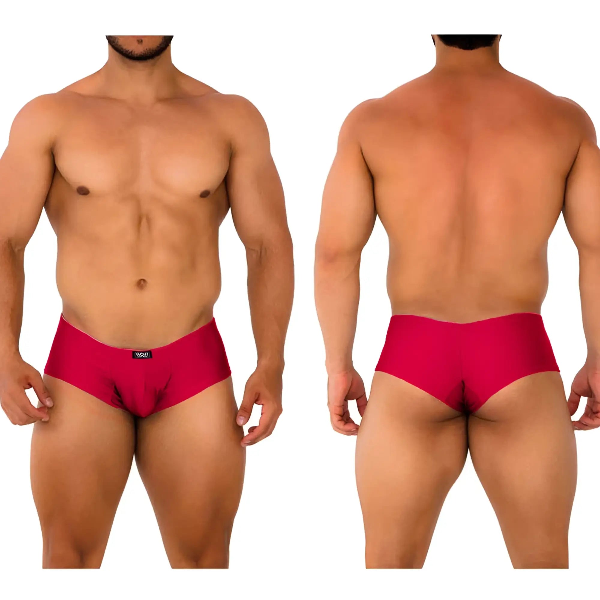 MetroMaleWear Cheek Burgundy 2028-29 red men’s briefs with snug fit and smooth stretchy fabric front view