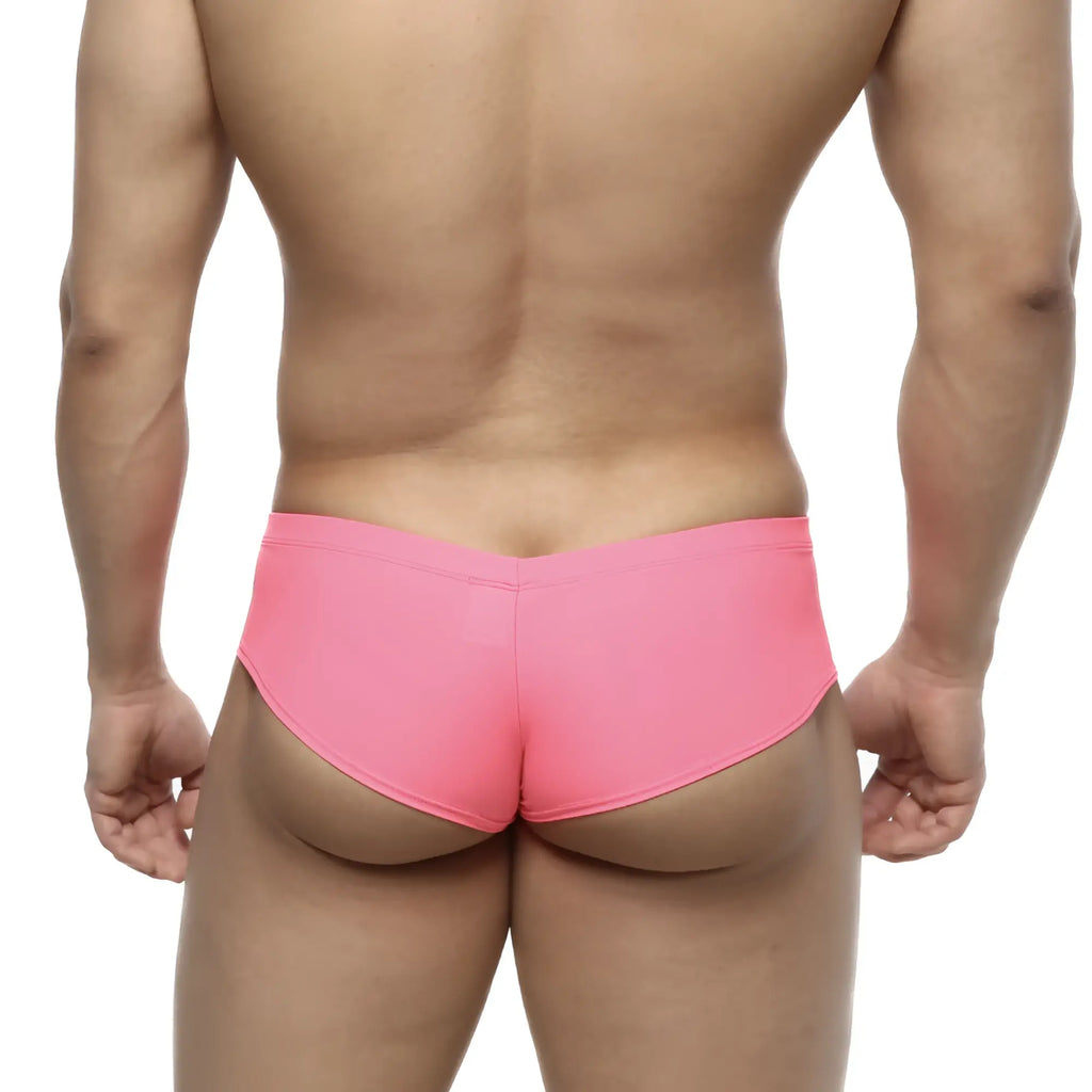 Bright pink MetroMaleWear cheek fuchsia 2028-02 swim trunks with smooth stretchy fabric and form-fitting design
