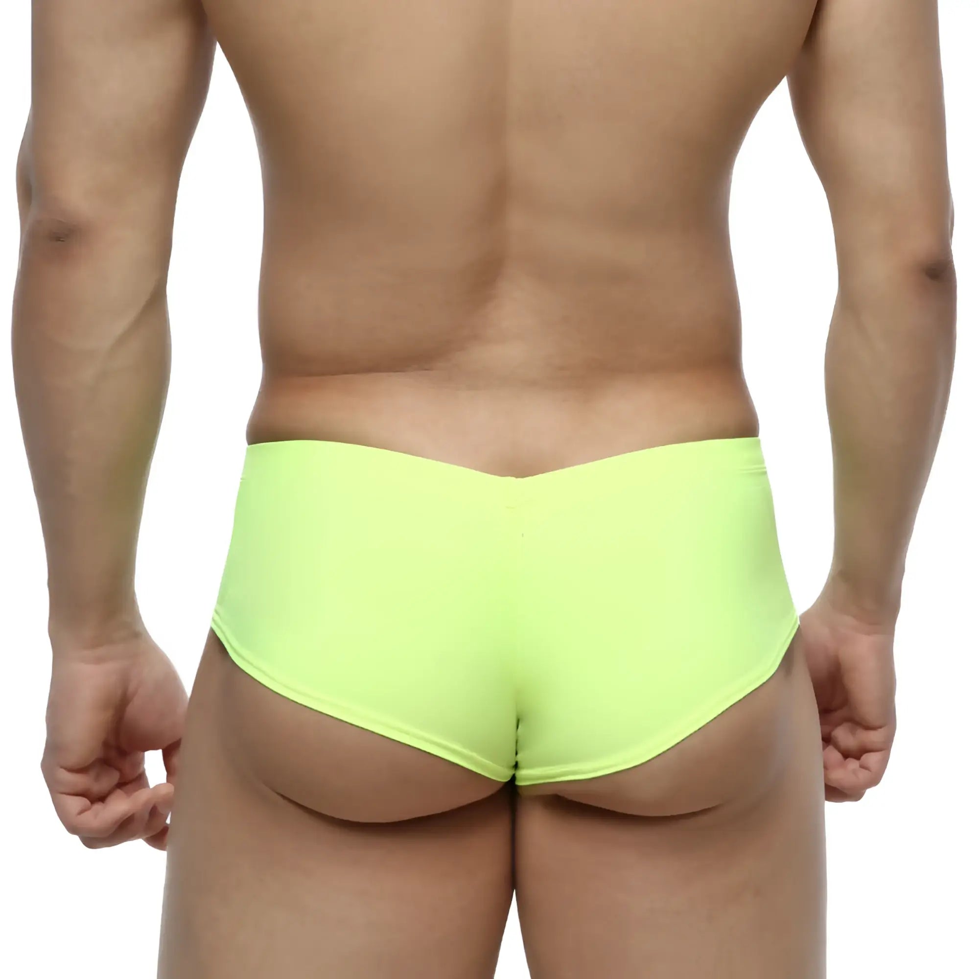 Bright neon green briefs with smooth form-fitting design from MetroMaleWear cheek neon green 2028-07 collection