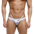 Pastel-colored MetroMaleWear classic swim bikini swirl 4937-61 trunks with iridescent pattern and white drawstring
