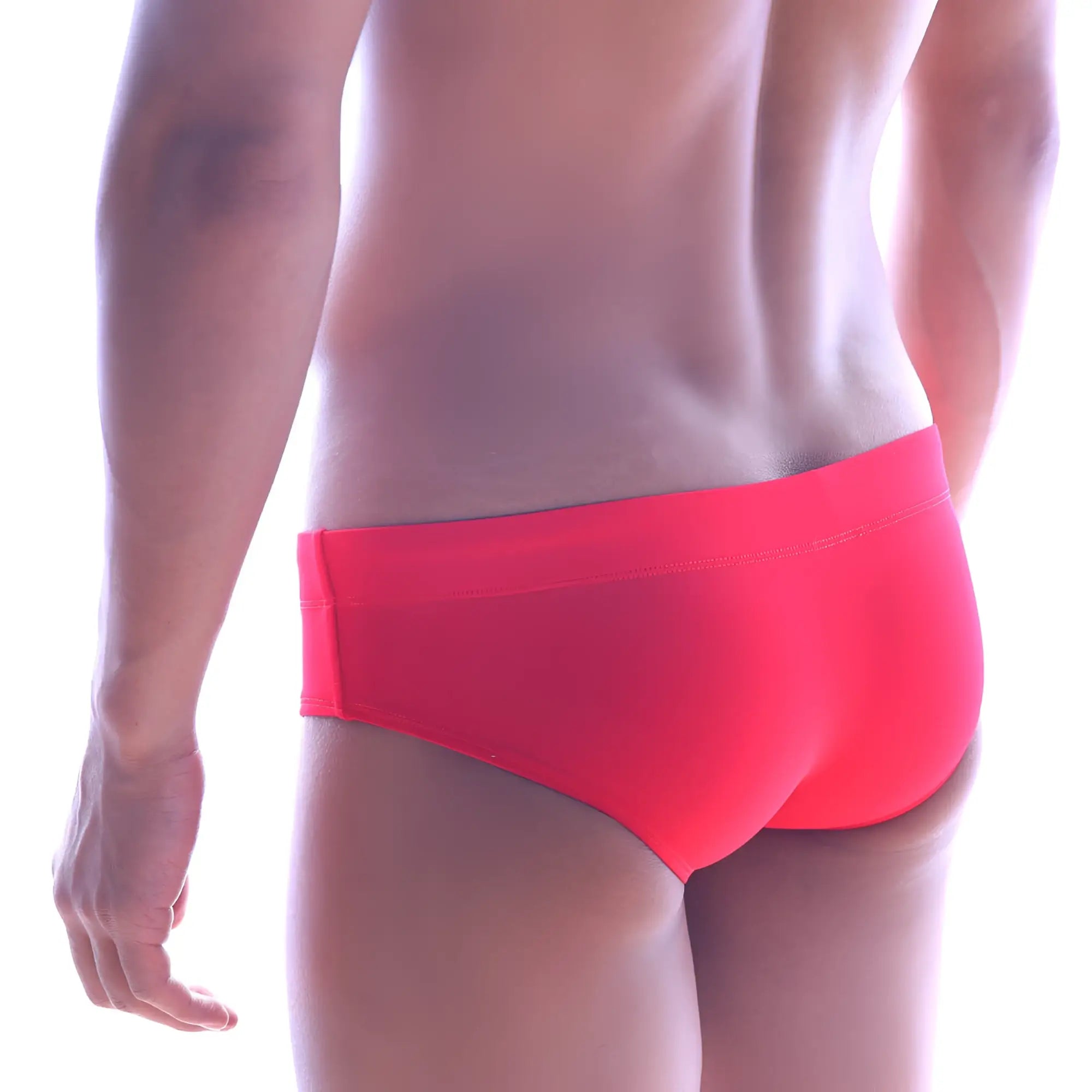 Bright red metro male wear classic swim brief 4914-12 with smooth form-fitting fabric for comfortable swimming