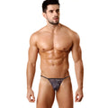 MetroMaleWear cobra string camo 2214-61 black and gray camouflage patterned men’s thong with thin elastic waistband