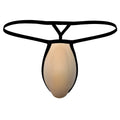 MetroMaleWear cock bra thong in black and beige with a smooth, form-fitting design and contrast nude accents