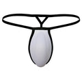 Black and white MetroMaleWear cock bra thong with sleek minimalist design shown from the back side