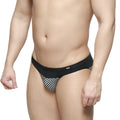 MetroMalewear colina bikini balance 5144-40 black and white striped briefs with solid black waistband and logo