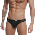 Black mesh briefs with a sleek form-fitting design and brand tag at the waistband metroMalewear Colorado jock strap tull 5011-30