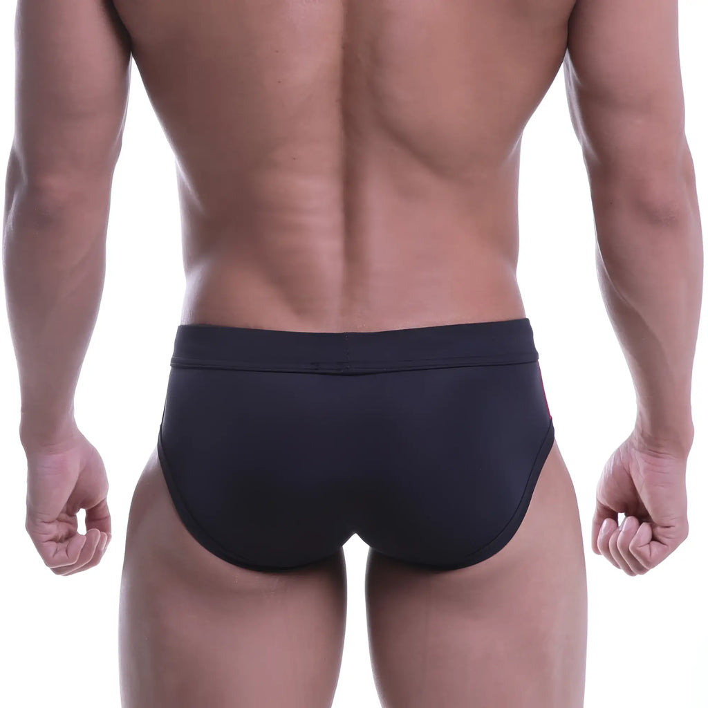 Black metro malewear colors swim brief 4976-20 with smooth form-fitting design for comfortable swimwear use