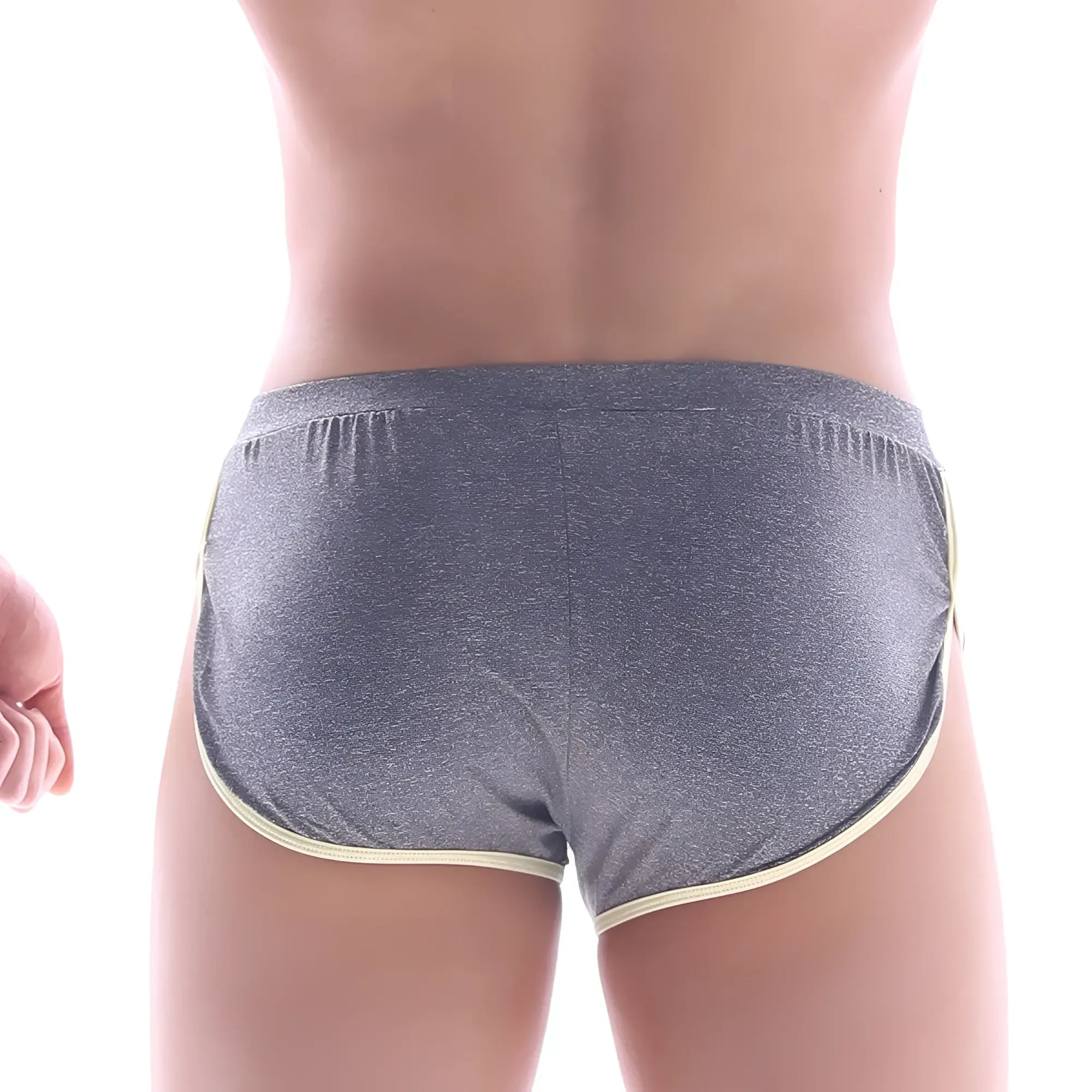 Gray heathered athletic briefs with light yellow trim from metromalewear comfort boxer heather 8019-11