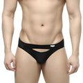 MetroMaleWear Contento Bikini black briefs with sleek form-fitting design and black mesh trim detailing