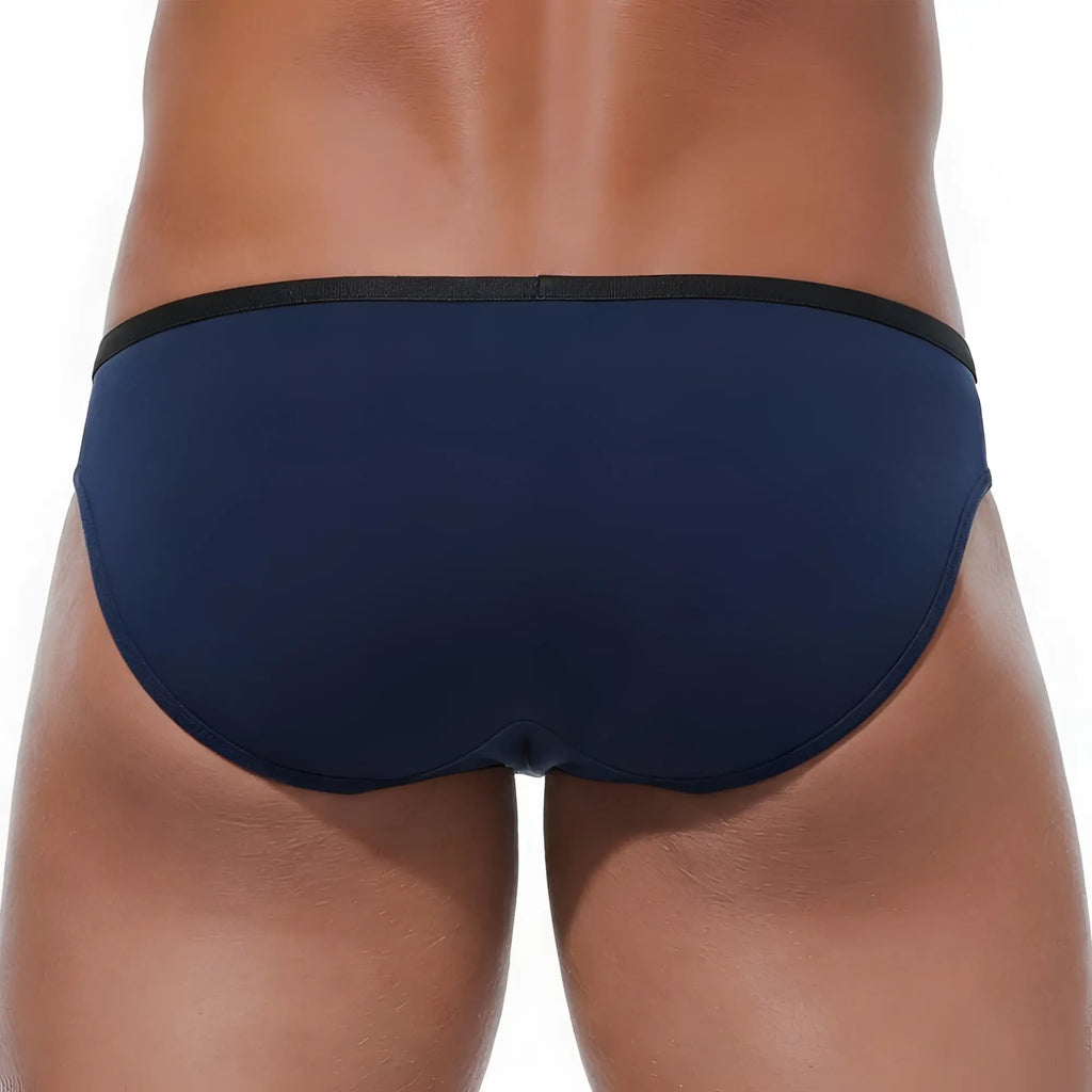 Navy blue metroMalewear Continente brief with black elastic waistband designed for comfortable everyday wear