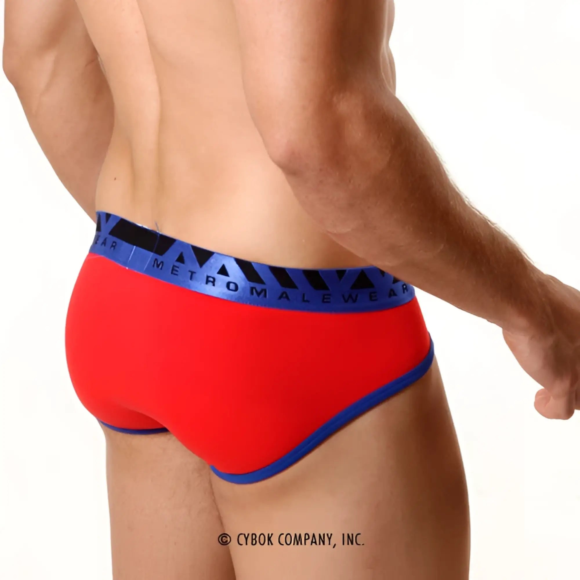 Metro male wear contrast brief red ii 9004-02 men’s briefs in red and blue with bold contrasting trim for everyday comfort