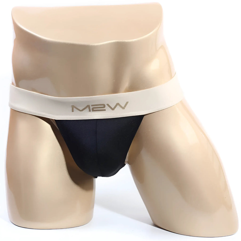 Black m2w briefs with cream-colored waistband from metromalewear cosmos bikini black 1124-20 collection