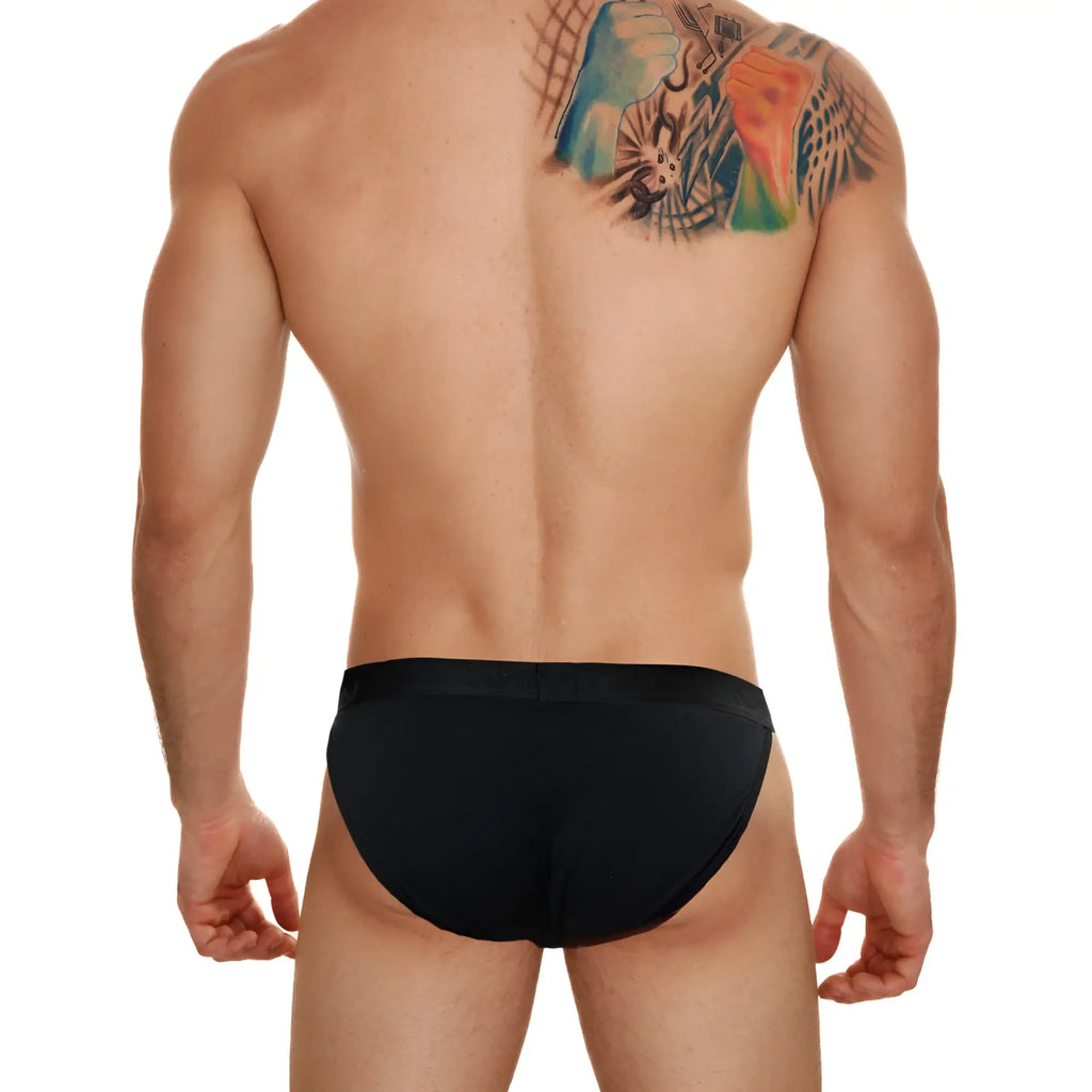 Black smooth form-fitting cotton briefs from MetroMaleWear cotton bikini 3PACK 3004P-3PK product