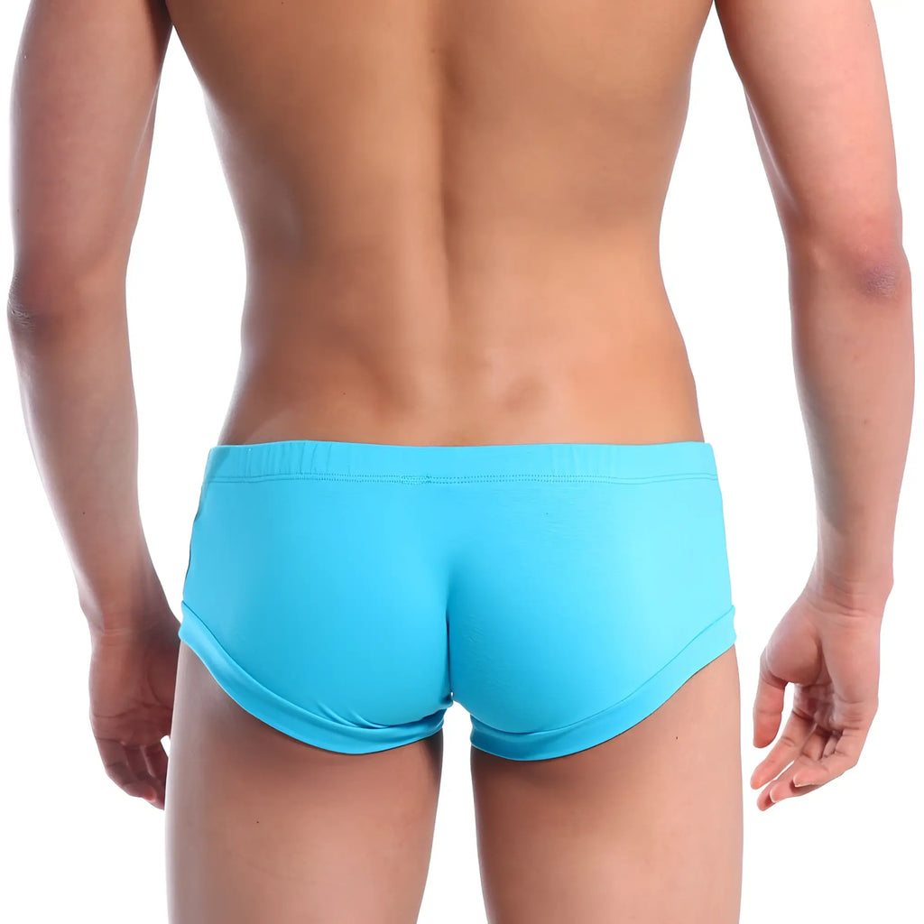 Bright turquoise metroMalewear cotton briefs with smooth form-fitting fabric and clean stitching