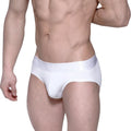 White mens briefs metro male wear cotton hip brief crystal 3006-01 with smooth fit and embossed elastic waistband