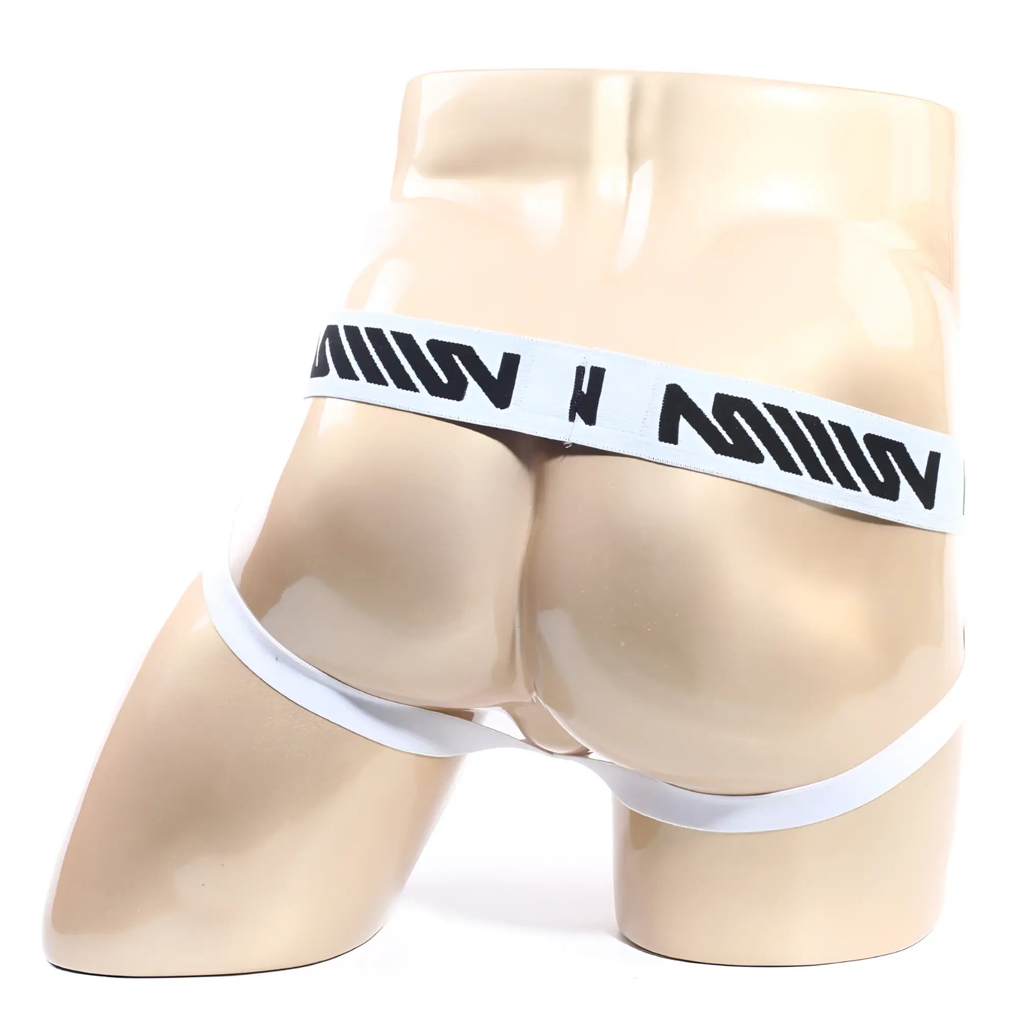 White cotton athletic briefs with black logo waistband band from MetroMaleWear cotton jock strap orange 3001-24