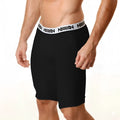 Black mens cotton athletic shorts with white elastic aquav logo waistband metroMalewear 15 inch 3024-20