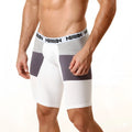 Men’s athletic-style cotton briefs in white heather and dark gray with adidas logo on the waistband