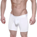 White men’s cotton boxer briefs metro male wear with contoured design and elastic waistband in crystal color