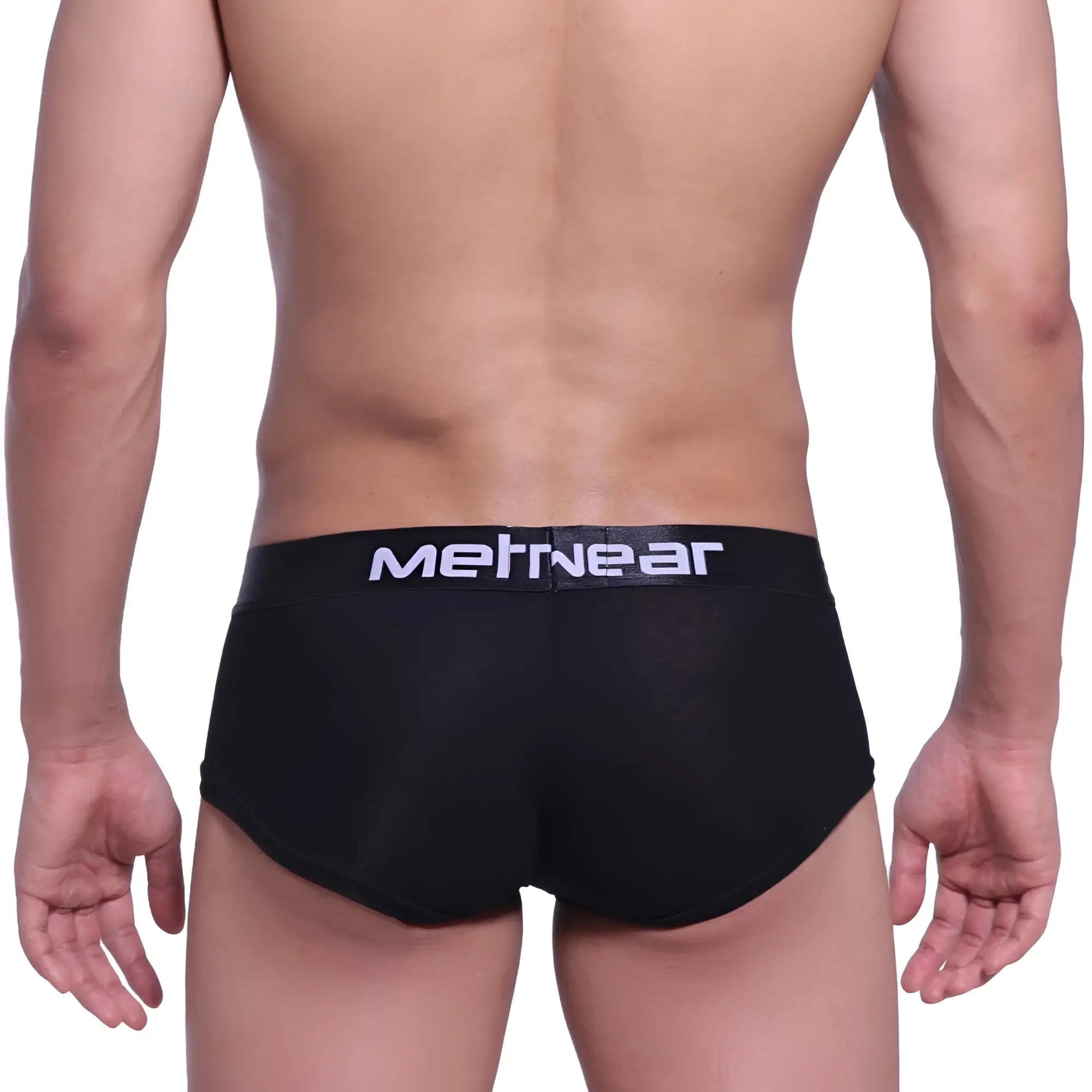 MetroMaleWear cotton pouch boxer briefs in black with a white logo on the waistband for comfortable daily wear