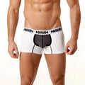 White and black cotton athletic briefs with branded waistband metroMalewear cotton short boxer 7 inch 3022-C00